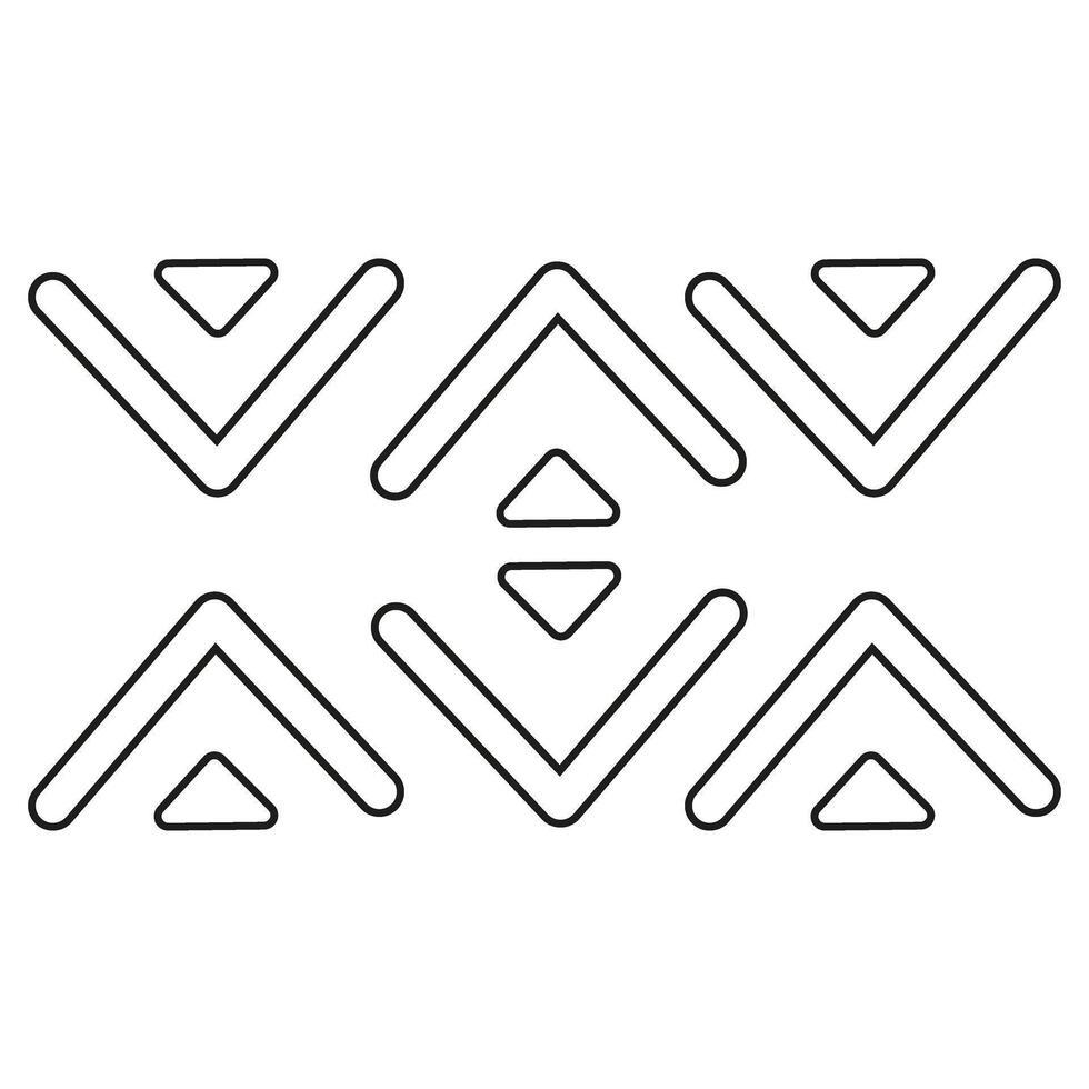 Triangles line art illustration. Geometric shapes set. Outline design element. vector