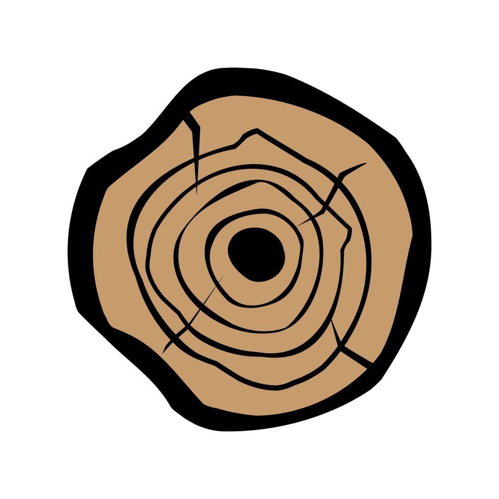 Tree stump icon. illustration of a tree trunk isolated on white background. vector