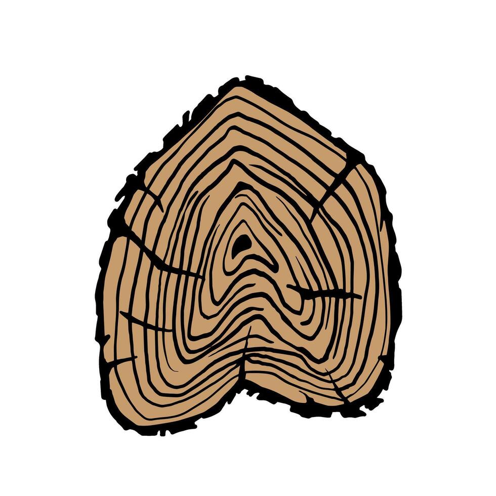 Wooden stump. illustration of a tree stump isolated on white background. vector
