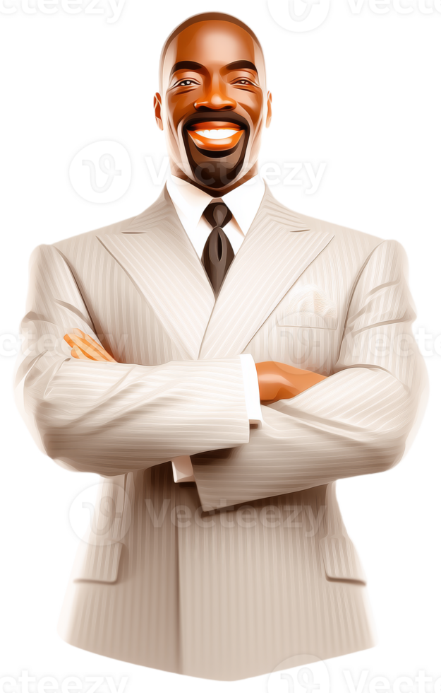 Confident Smiling Businessman in Suit png