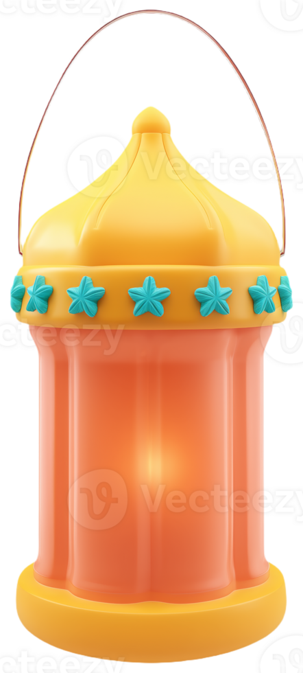 Colorful decorative lantern with glowing light png