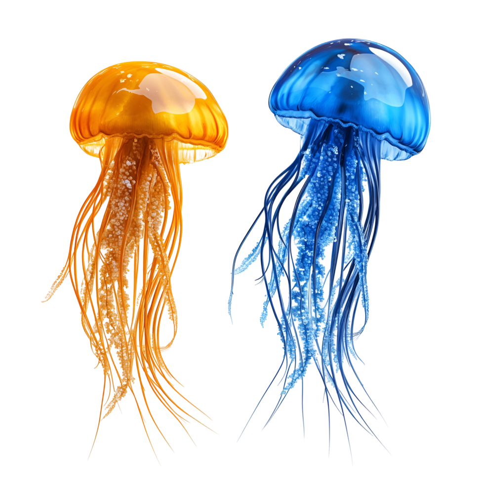 Beautiful Jellyfish With Tentacles Transparent Background png