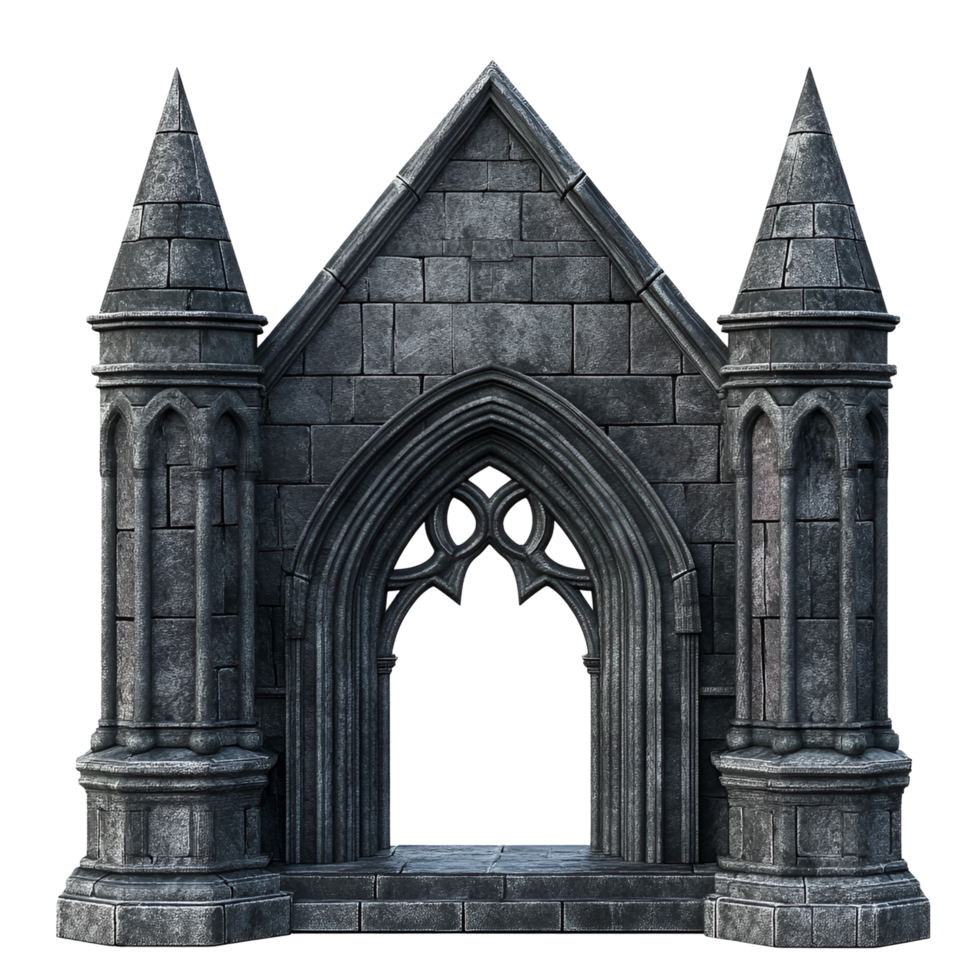 Spooky Gothic House Windows Transparent Background png