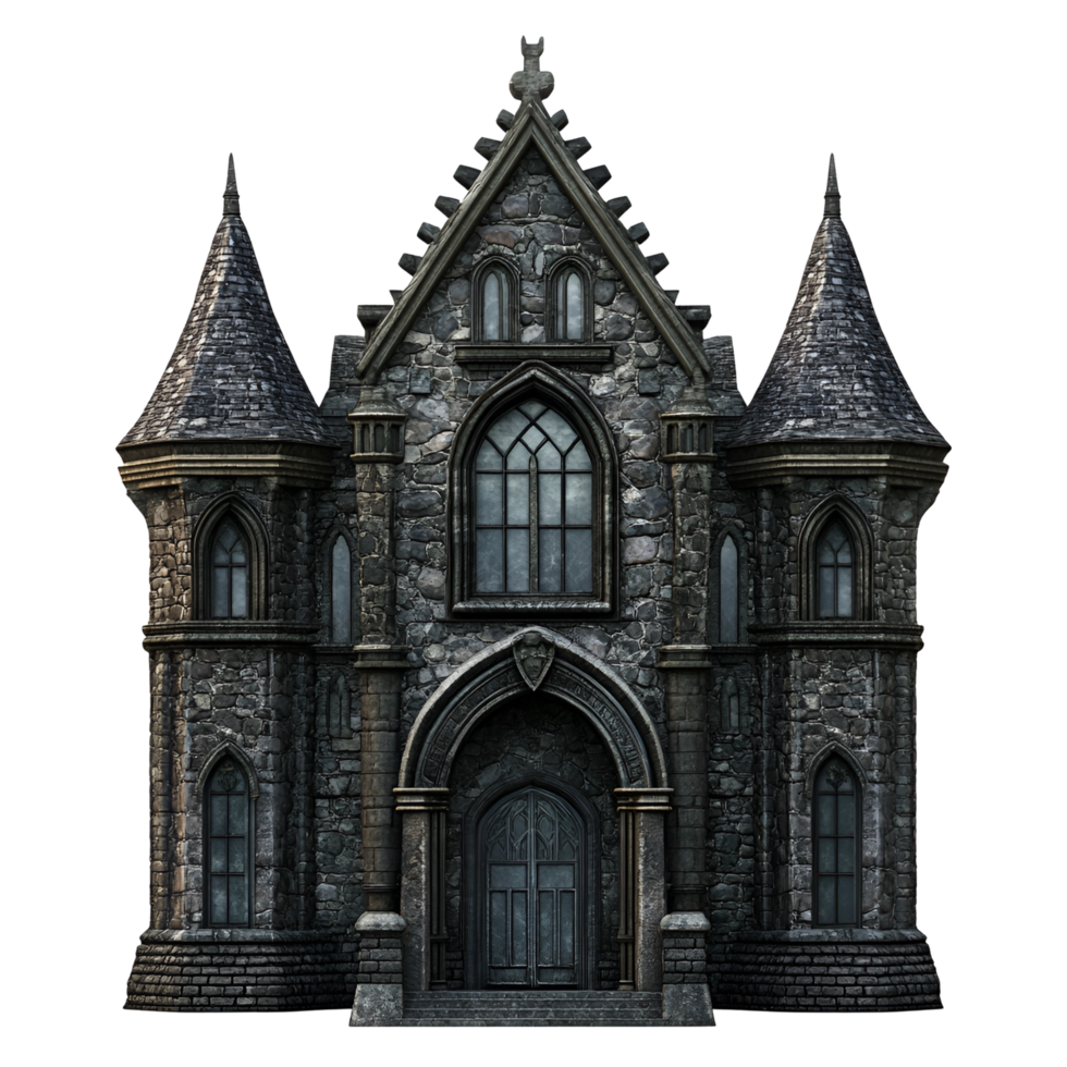 Haunted Gothic Mansion Design Transparent Background png