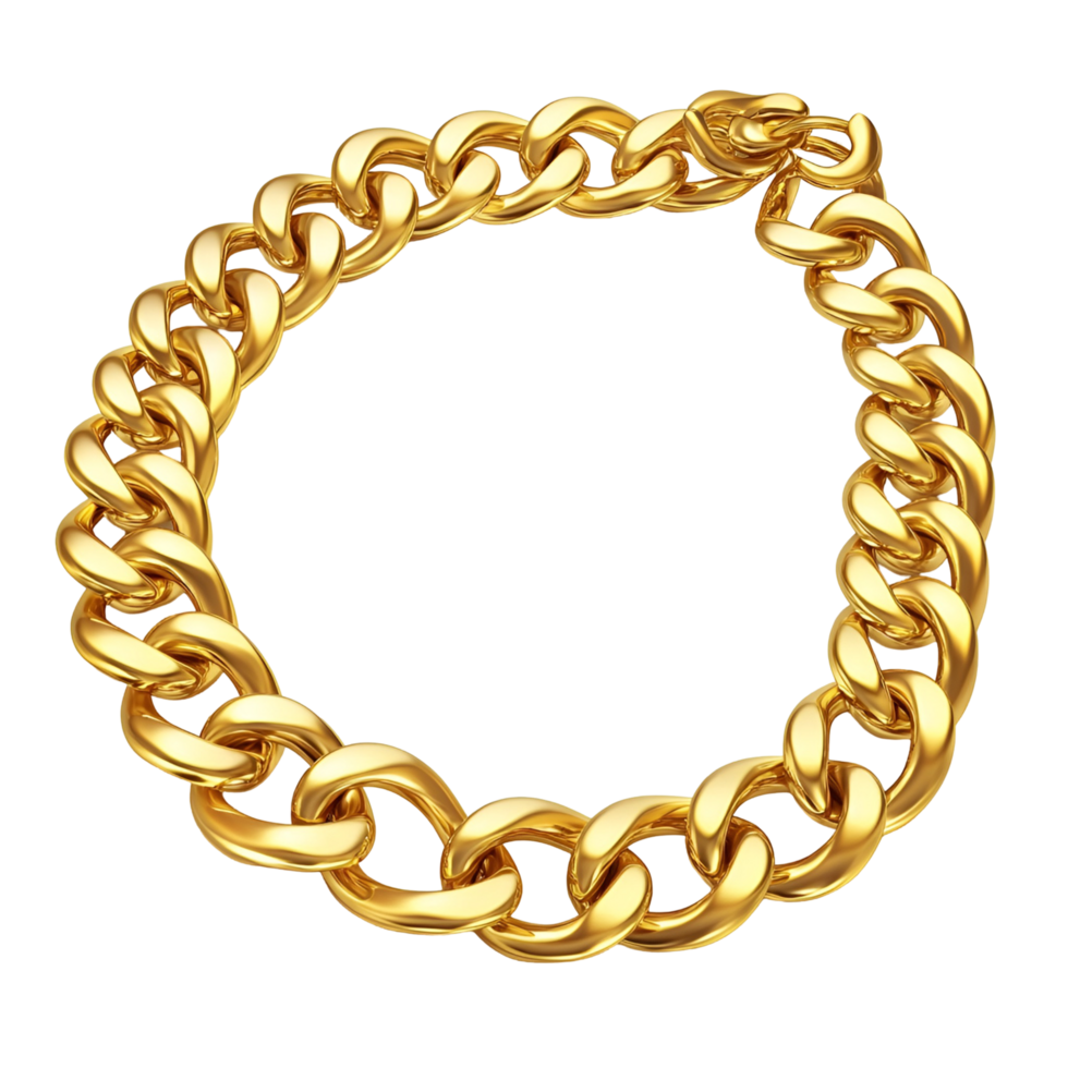 Shiny Gold Chain Jewelry Transparent Background png