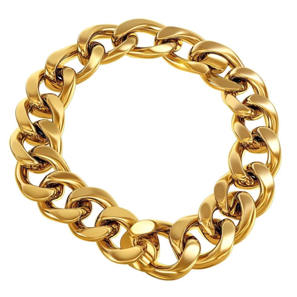Stylish Golden Chain Piece Transparent Background png