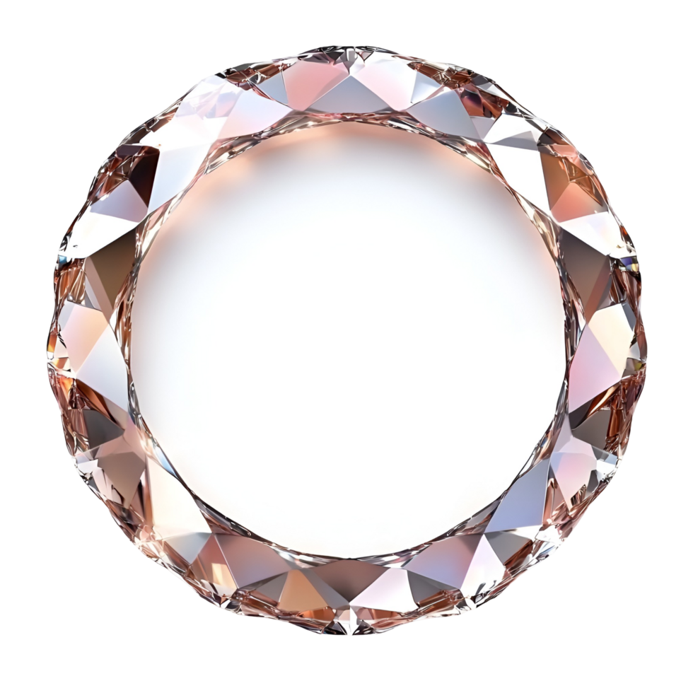 Shiny Crystal Wreath Round Shape Transparent Background png