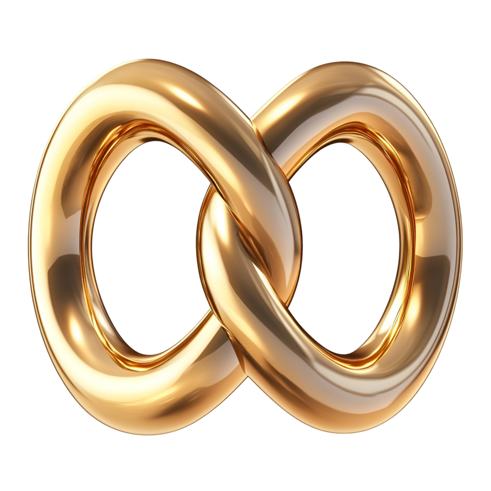 Golden Infinity Symbol Elegant Design Transparent Background png