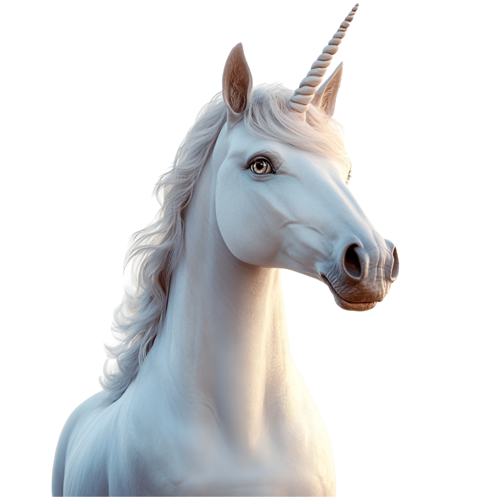 White Unicorn With Horn Transparent Background png