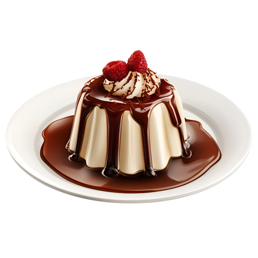 Chocolate Pudding With Fresh Raspberries Transparent Background png