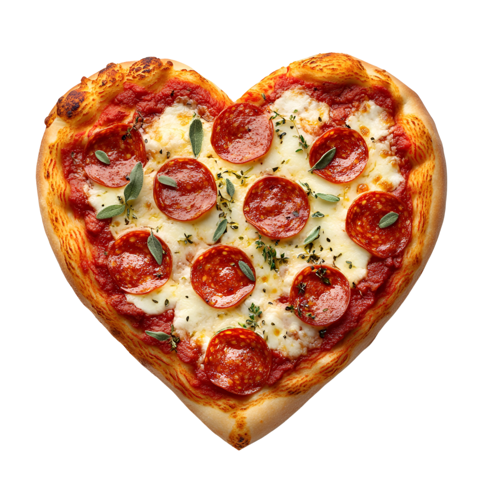 Valentine Day Heart Shaped Pizza Transparent Background png