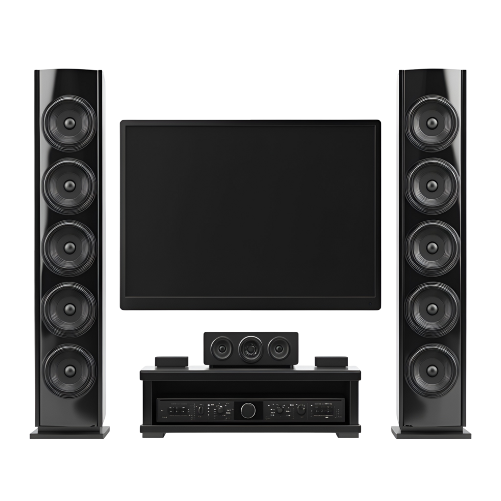 TV And Speakers Home Theater Setup Transparent Background png