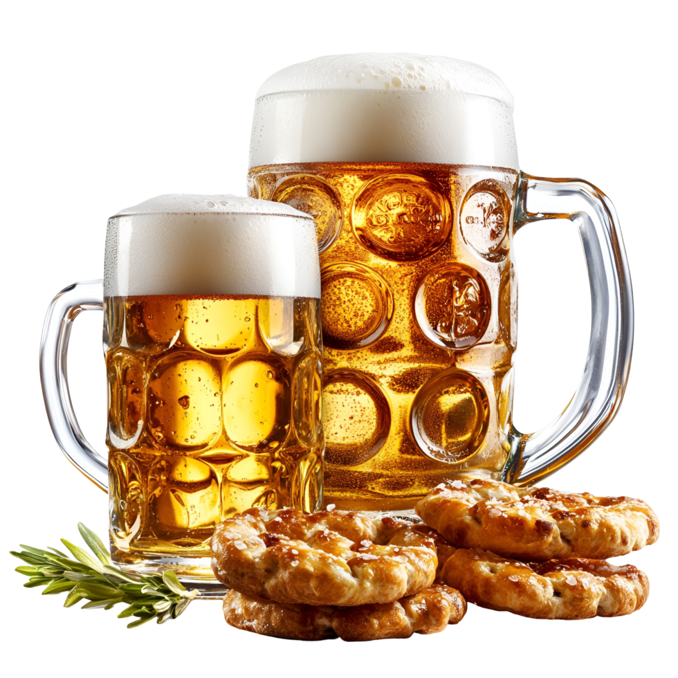 Beer Mug And Glass With Cookies Transparent Background png