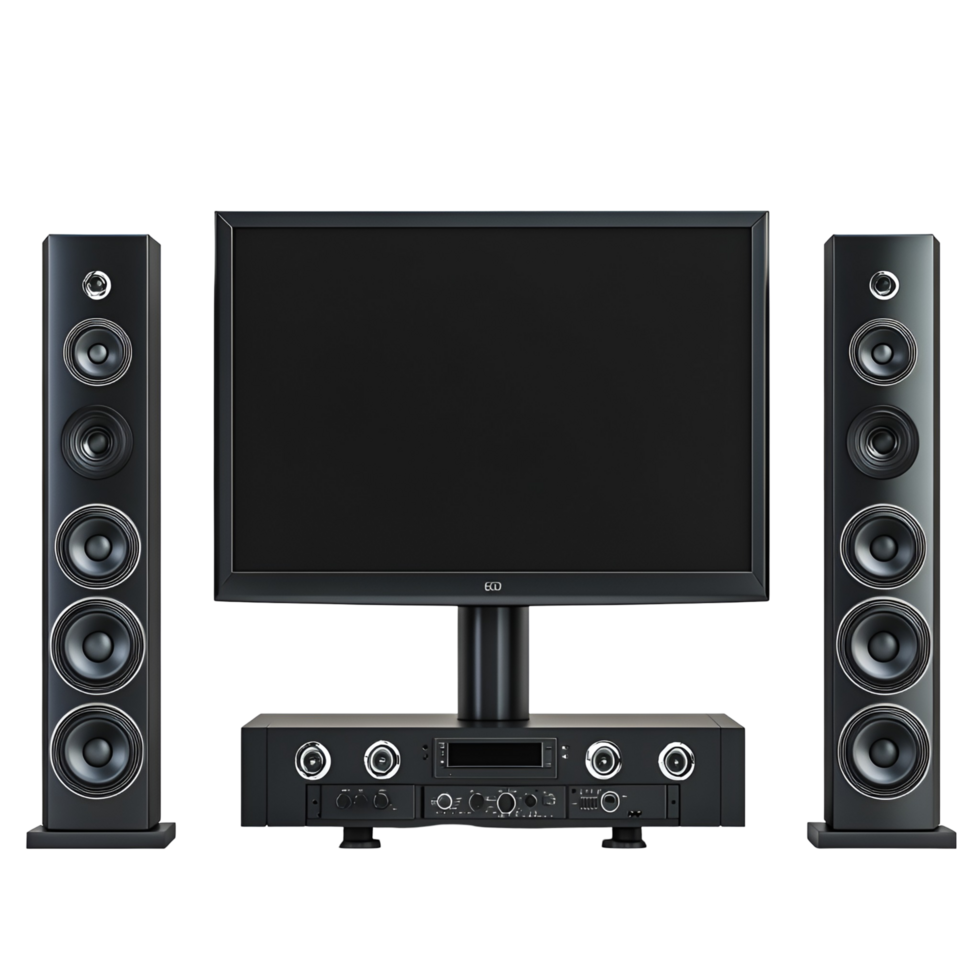Modern Home Theater System With Speakers Transparent Background png