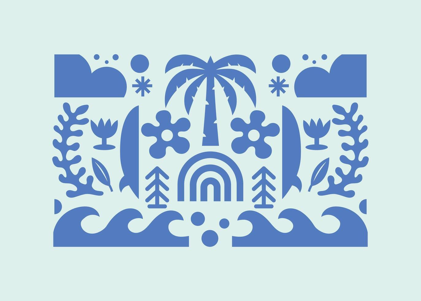 hand drawn simple Surfing doodle collection vector