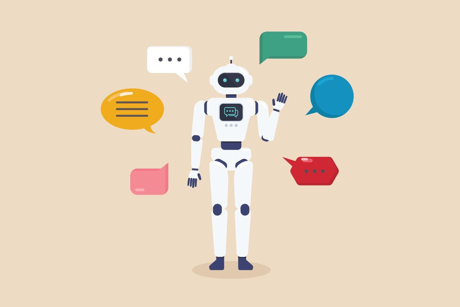 Answer questions with ai robot artificial intelligence vector