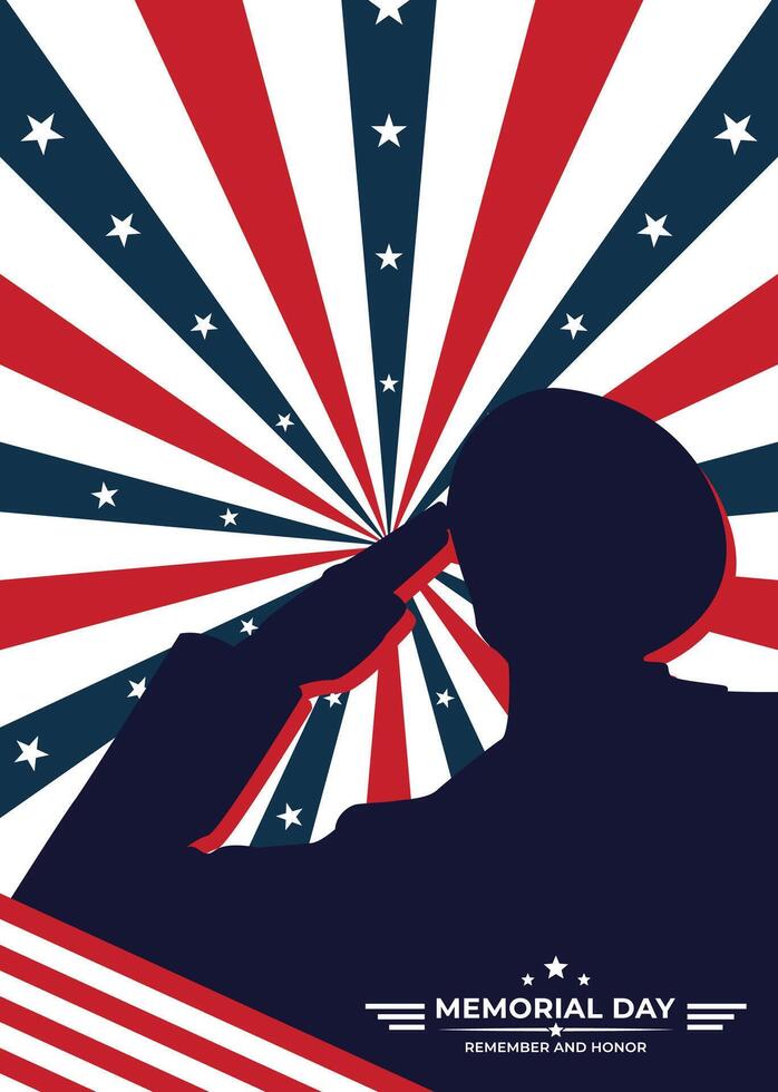 Memorial day remember and honor. illustration. vector