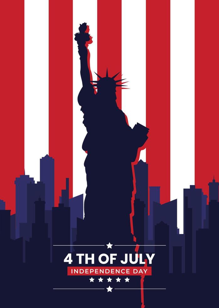 4th of July banner illustration. Independence Day, US flag background. vector