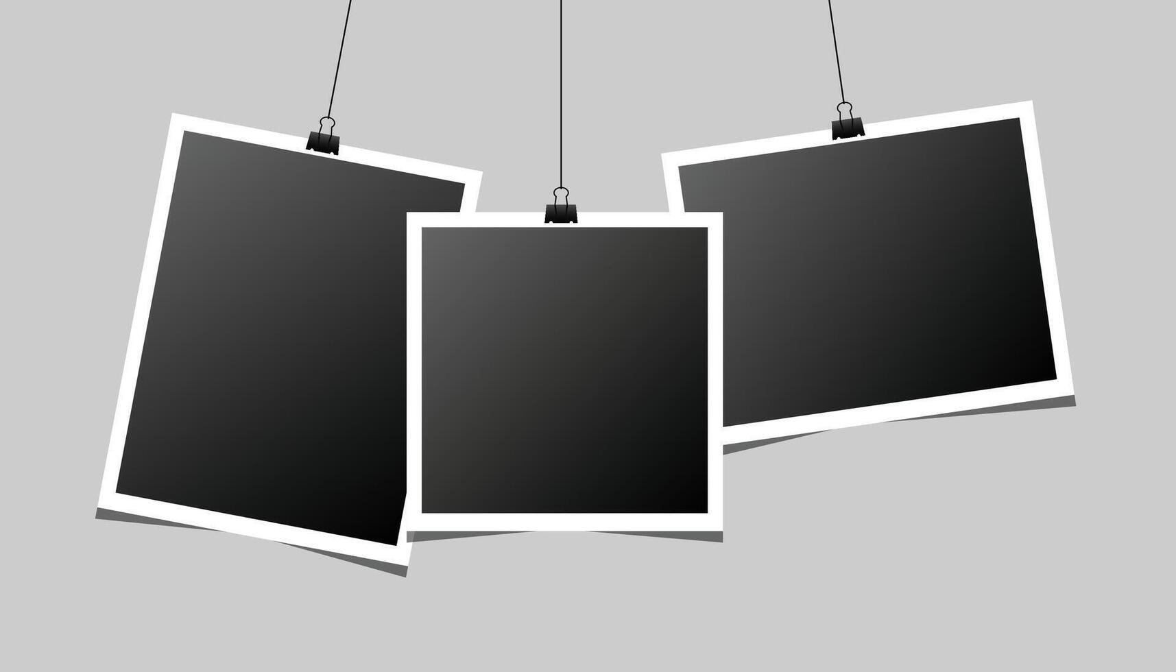 Realistic photo frame picture collection design vector