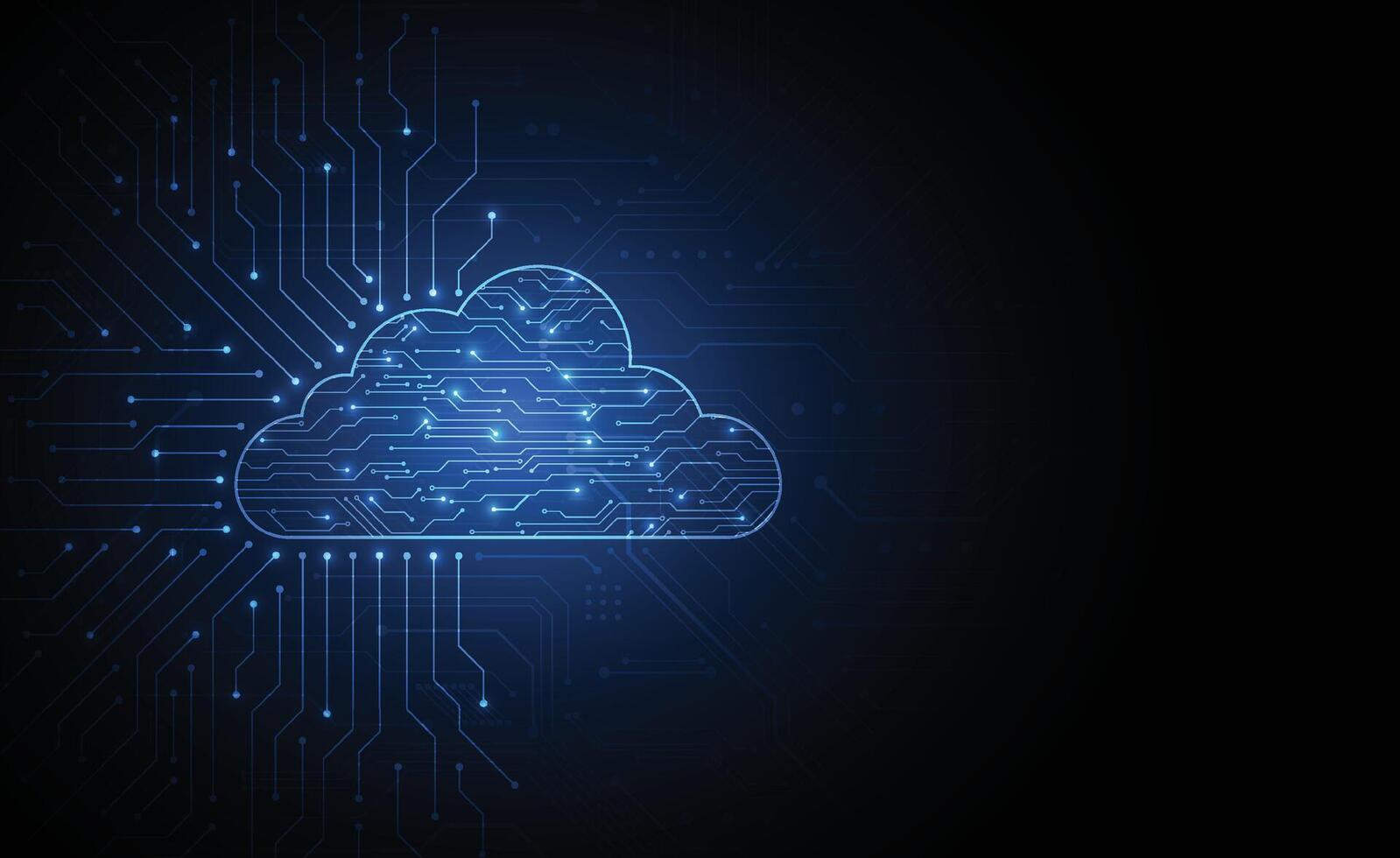 Cloud networking computing connection with internet icons concept circuit design. Digital data transform download and upload. Cloud technology network. vector
