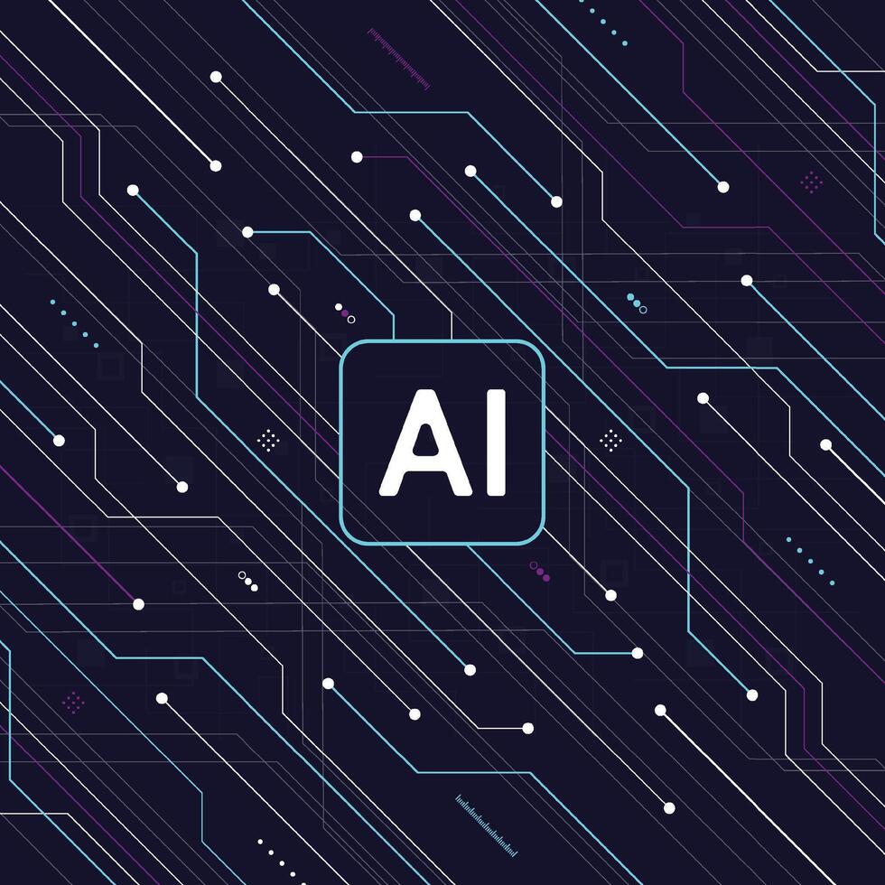 Abstract technology artificial intelligence chipset design futuristic concept technology for web, banner, card, vector