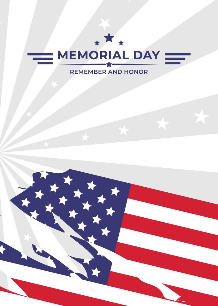 Memorial day. Remember and honor poster design. illustration vector