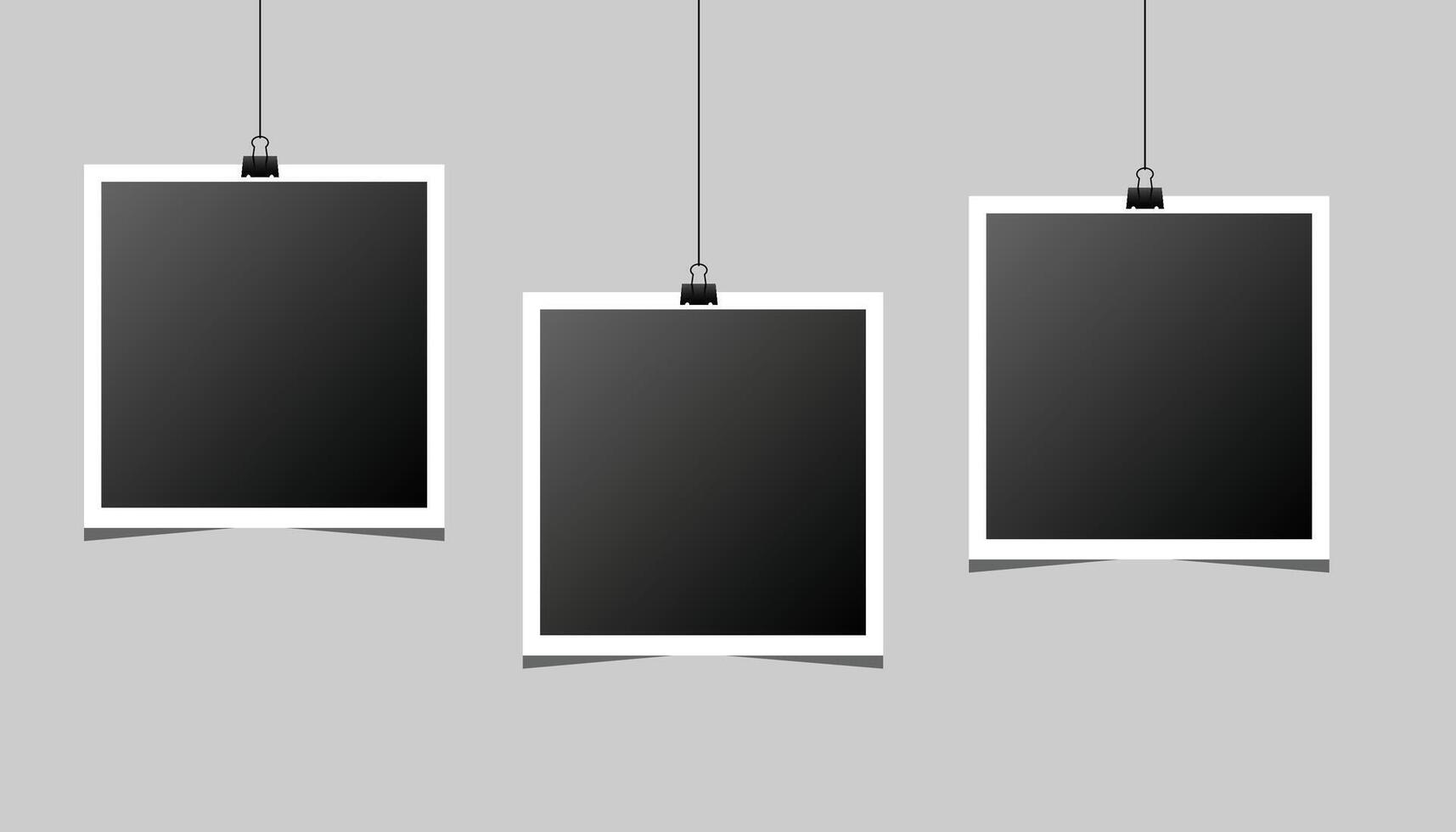 Blank Instant Photo Frame Template Collection Design vector