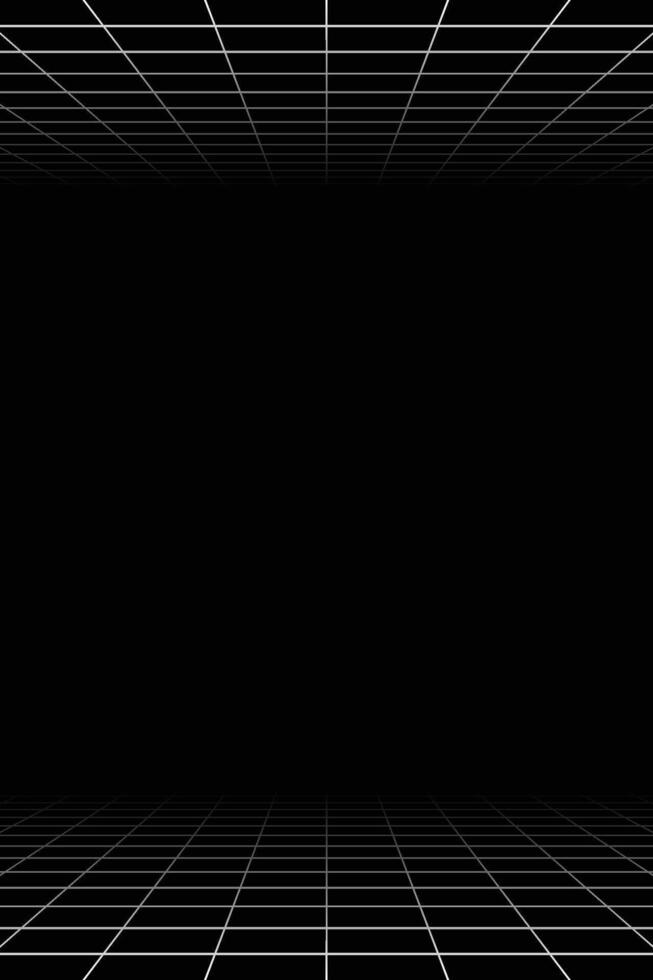 Perspective grid background with empty space on dark background. vector