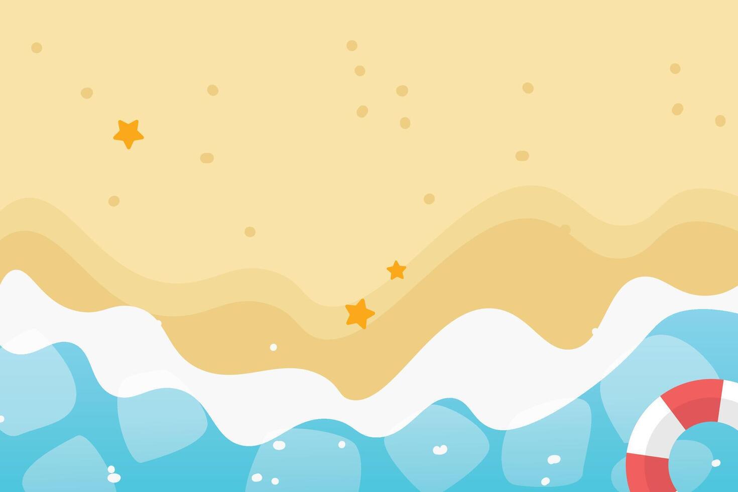 Summer sea beach background illustration. vector