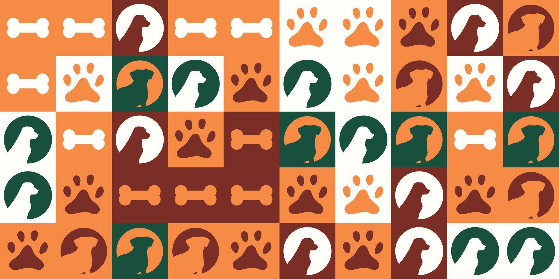 Dog Geometric Background Design Illustration. vector