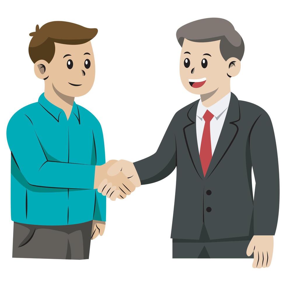 Two Businessmen Shaking Hands in Agreement vector