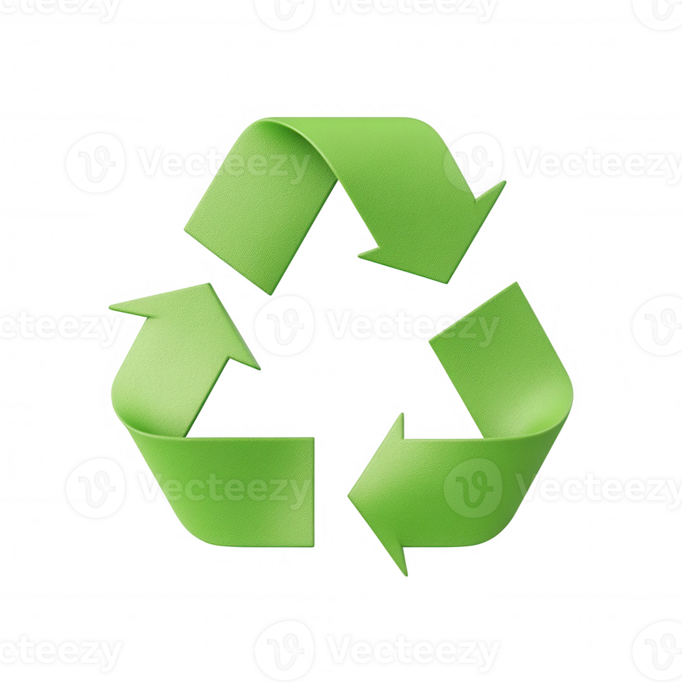 3d icon with green Textured icon representing eco friendly commitment, symbolizing sustainability recycling fabric like texture, floating on clear background png