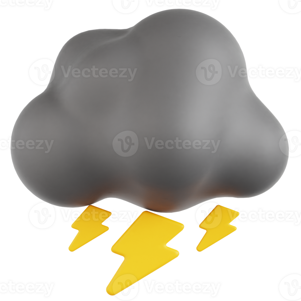 A cloud with lightning and thunder png