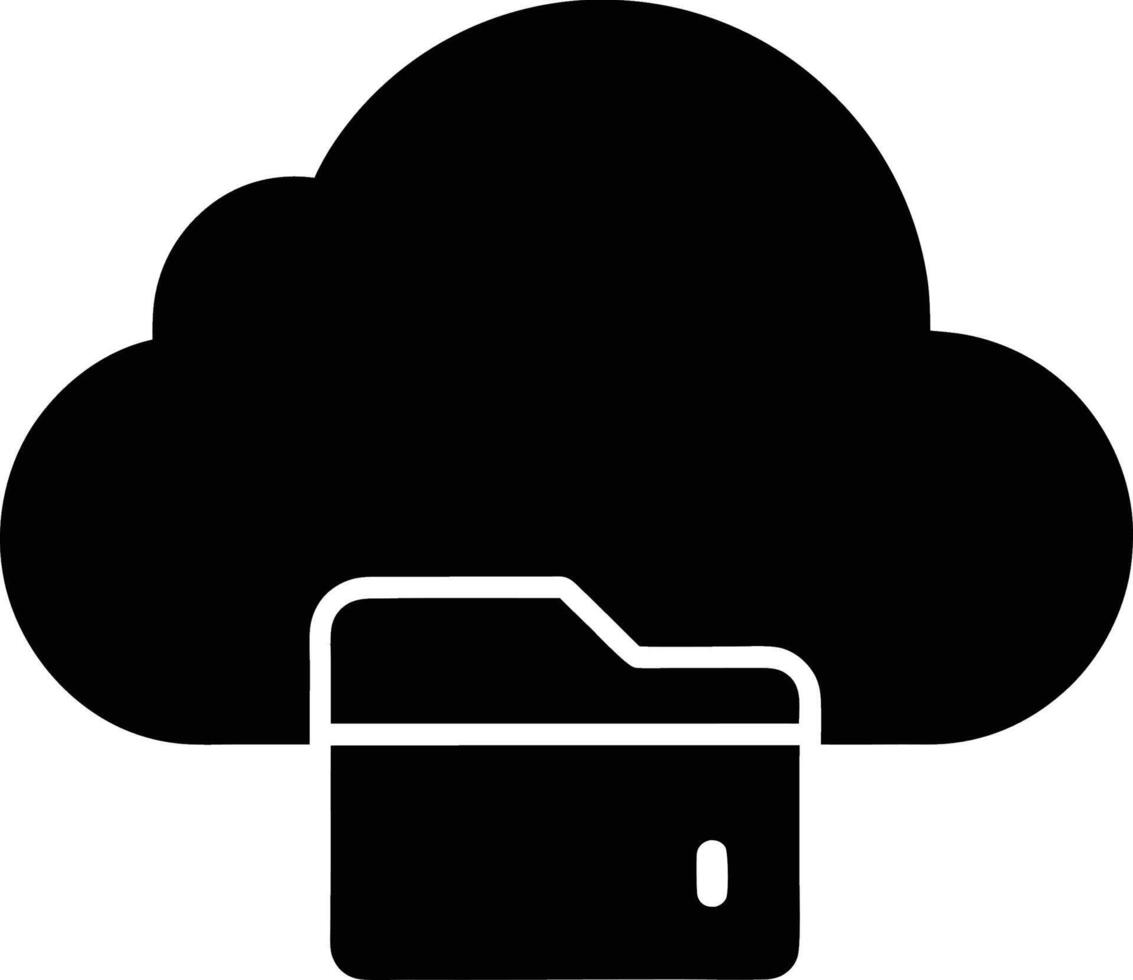 A black cloud with a file on top vector