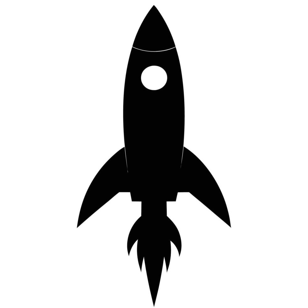 rocket startup black silhouette vector