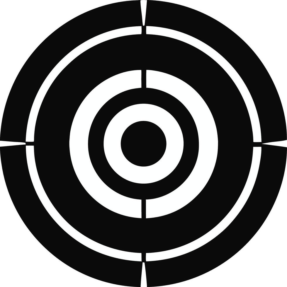 A black and white target with a circle in the center vector