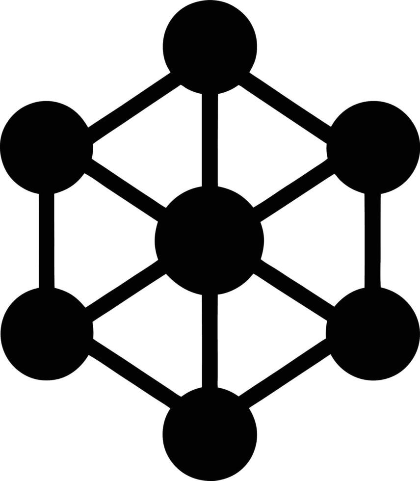 A black and white image of a network of dots vector