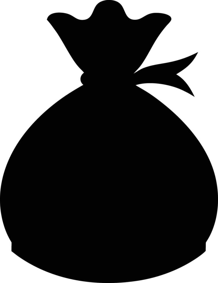 A black and white silhouette of a bag vector