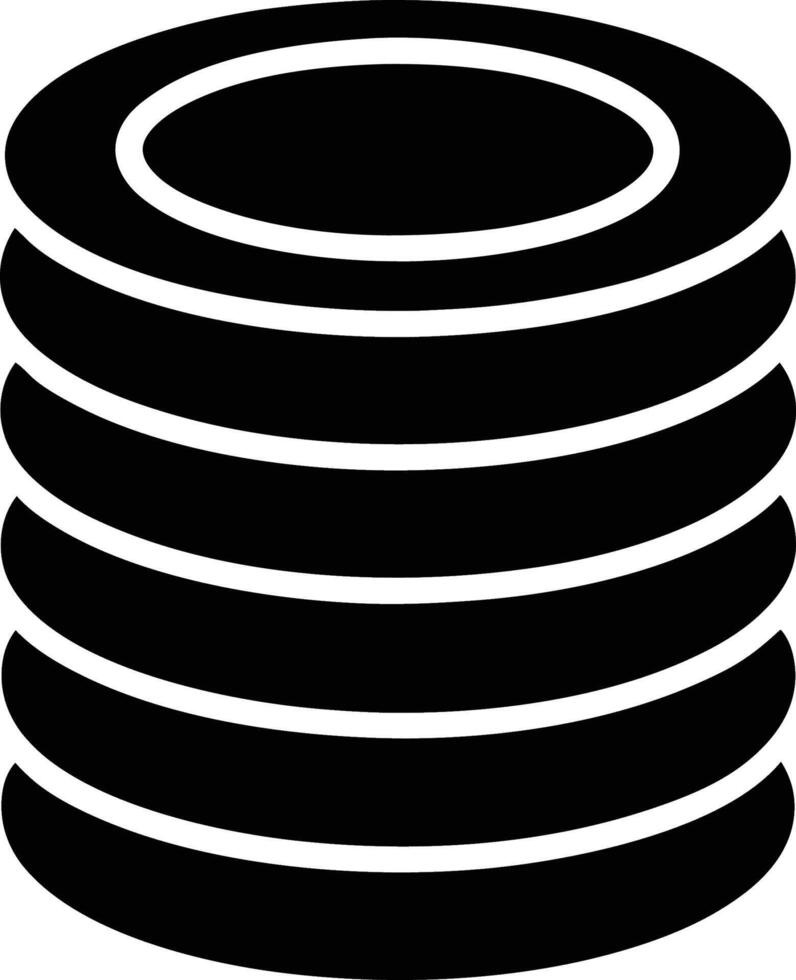 A black and white illustration of a stack of disks vector