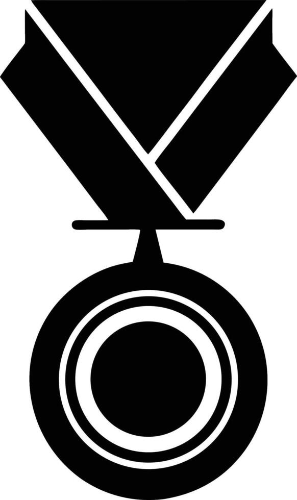 A black and white medal icon on a white background vector