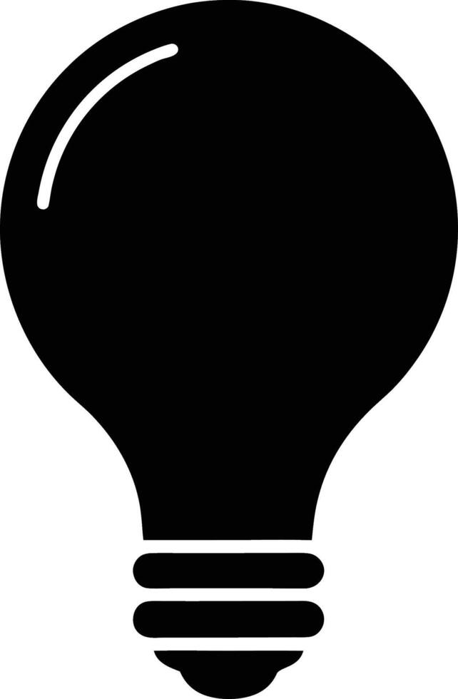 A black light bulb icon on a white background vector