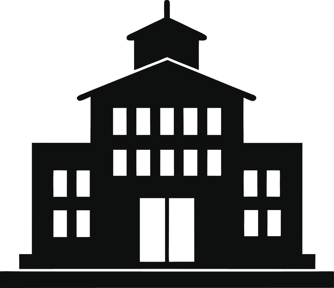School building icon illustration vector
