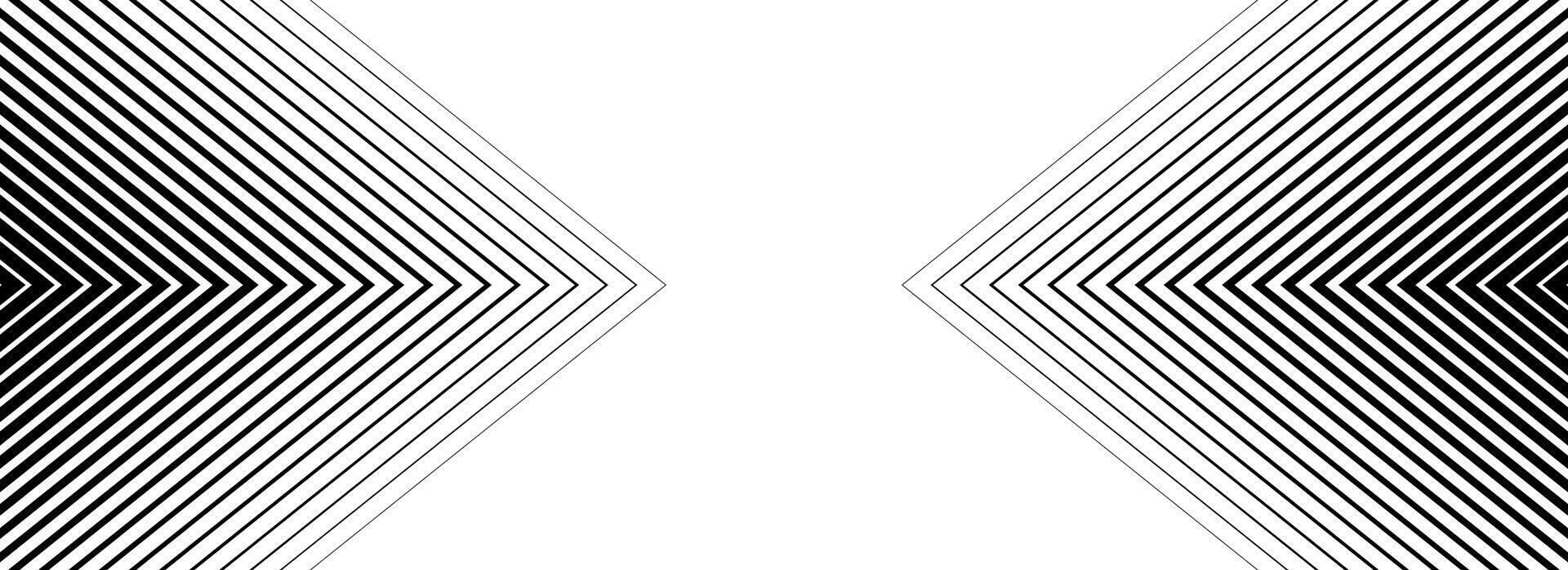 Black halftone arrow background. Repeated fading triangle gradation pattern. Arrows pointing in center direction backdrop. Thin to thick speed line concept texture for poster, cover, banner vector