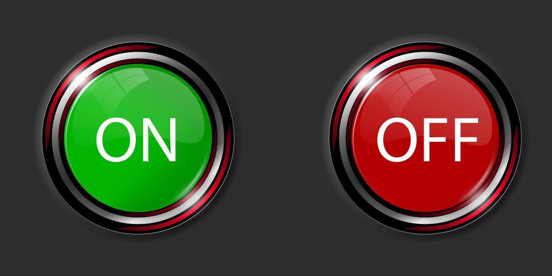 On Off switches, white with 3d effect vector