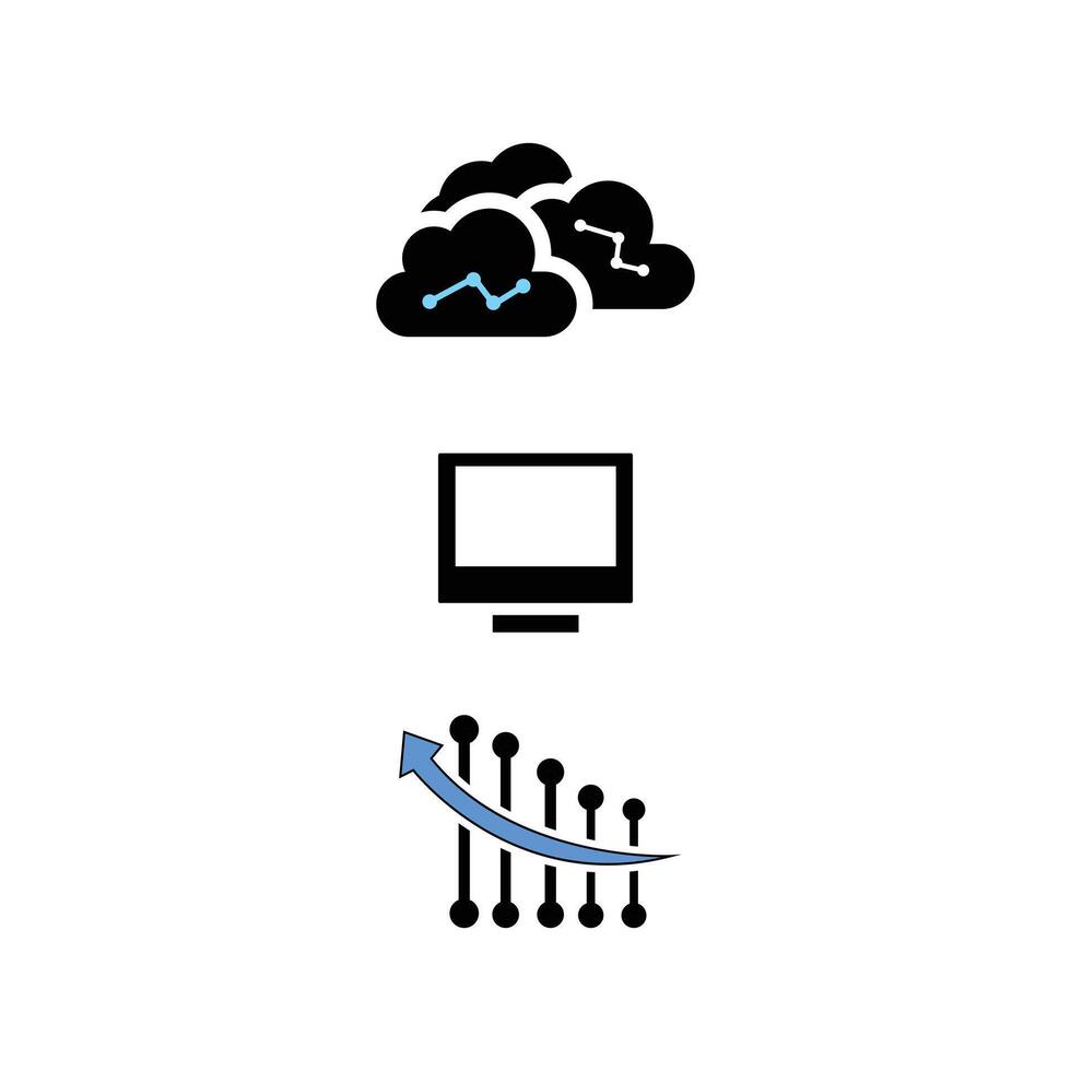 Information technology icon set line icons. Editable stroke. Containing Device, server, OS, internet, network icons collection. illustration. For website design, logo, app, template, ui, etc vector