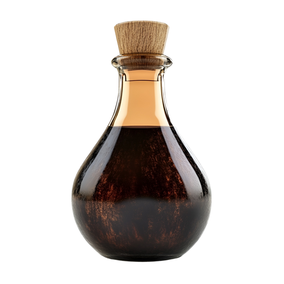 Gourmet Cooking Oil Bottles with Cork Stoppers on Transparent Background png