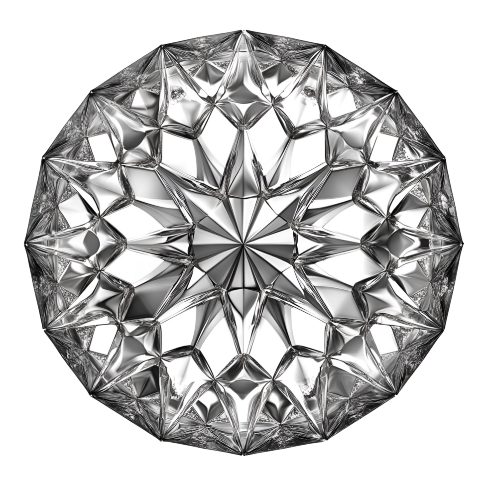 Decorative Glass Ball Ornament With Star Pattern On Transparent Background png
