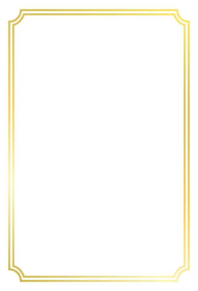Vertical antique gold frame for certificates and awards, blank illustration vector