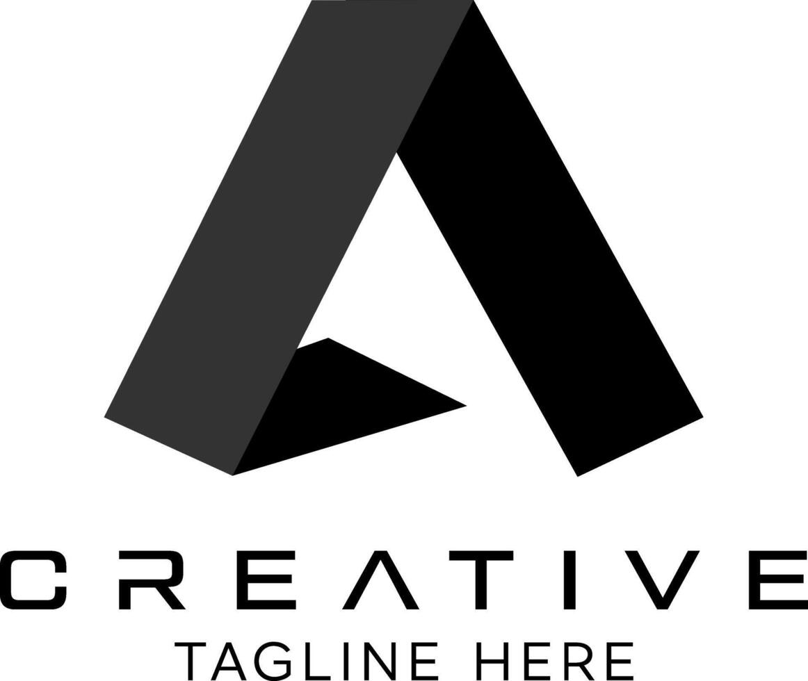 initial a black idea logo design vector