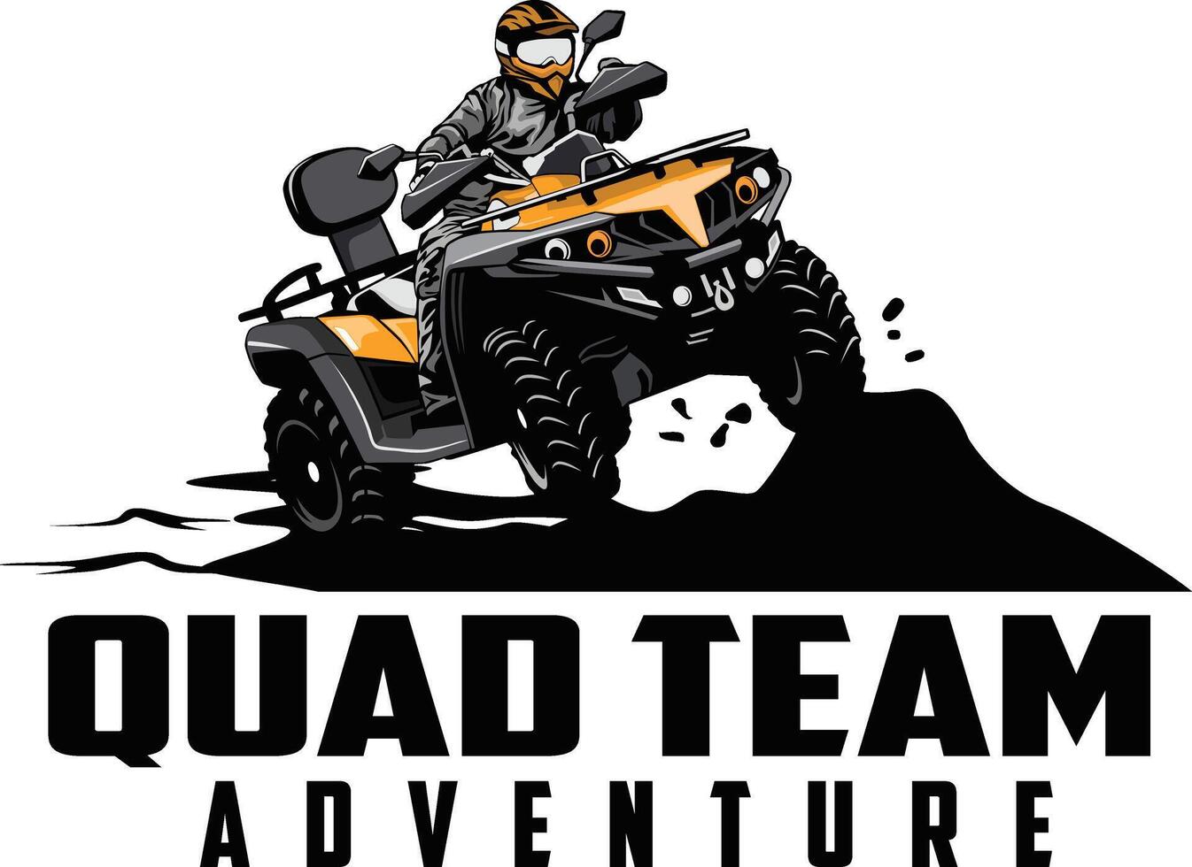 quad team adventure logo design vector
